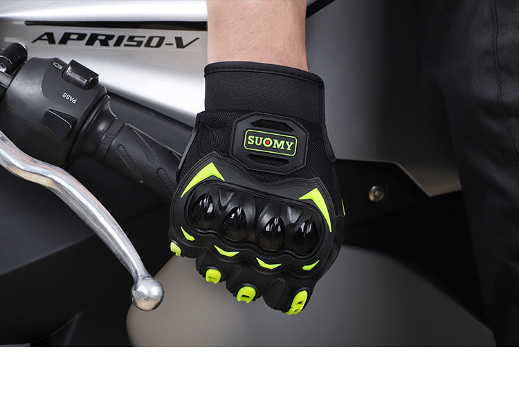 Gants de moto respirants et résistants aux chutes pour hommes avec étui à doigts complet pour écran tactile