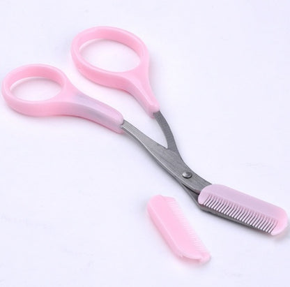 Fresh Arrivals at Buy Center: Beauty tools eyebrow scissors with eyebrow comb Pink