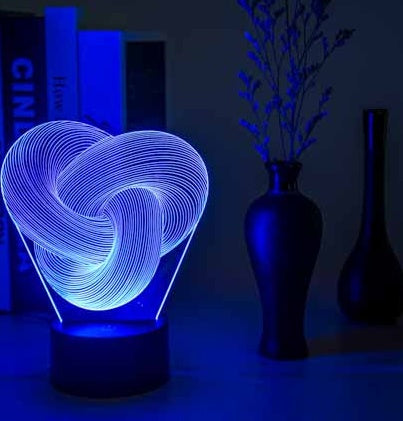 Twist Abstract LED 3D Night Light Touch Colorful Acrylic 3D Table Lamp Decoration Lighting Baby Sleeping Mood Lamp Best Gift Buy Center