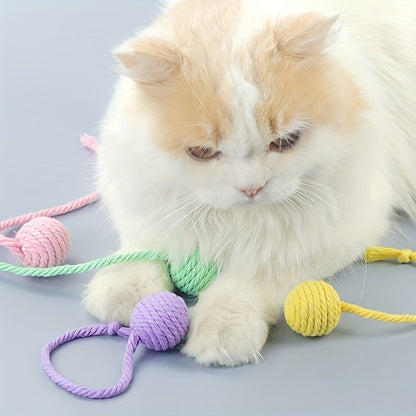 Buy Center Top Rated-Cat Toy Ball With Rope Built In Bell To Roll The Ball And Make A Sound For Kittens To Play With