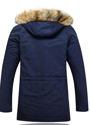 Autumn and winter thick padded jacket men's slim hooded padded jacket