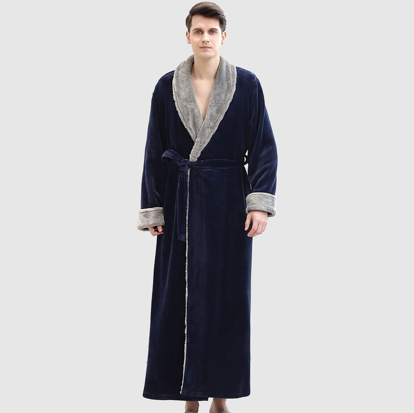 Men's Winter Plus Size Long Bathrobe Coral Fleece Full Length Pajamas Buy Center