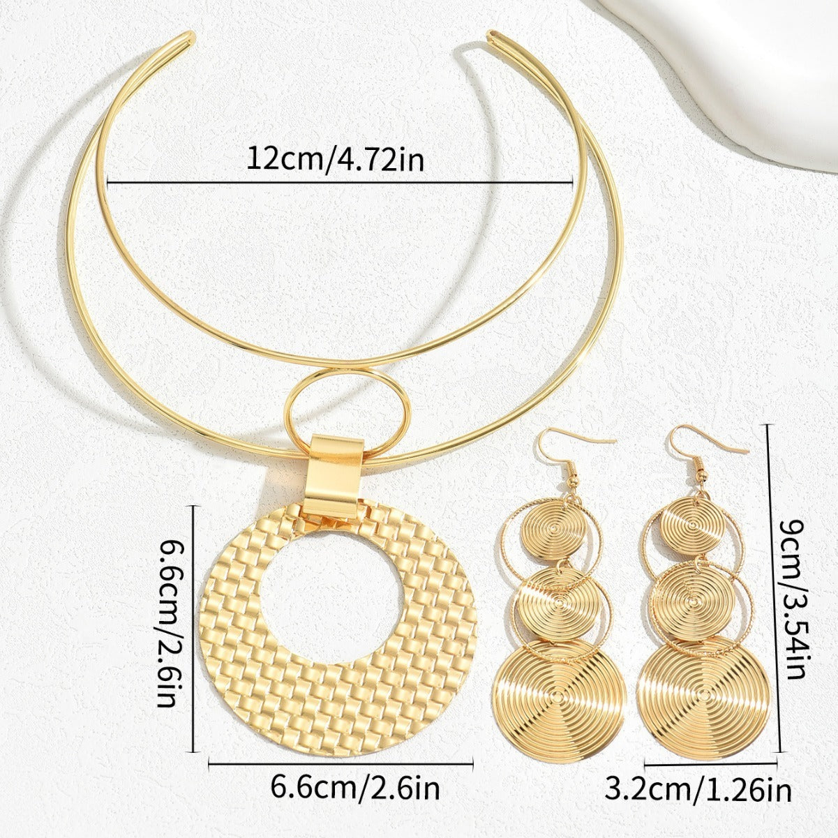 Buy Center Handpicked- Geometric Niche Design Necklace Eardrops Simplicity And Exaggeration