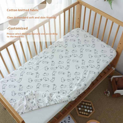 Newly Released at Buy Center: Crib Fitted Sheet Cotton Knitted Newborn Printed Black And White Rabbit