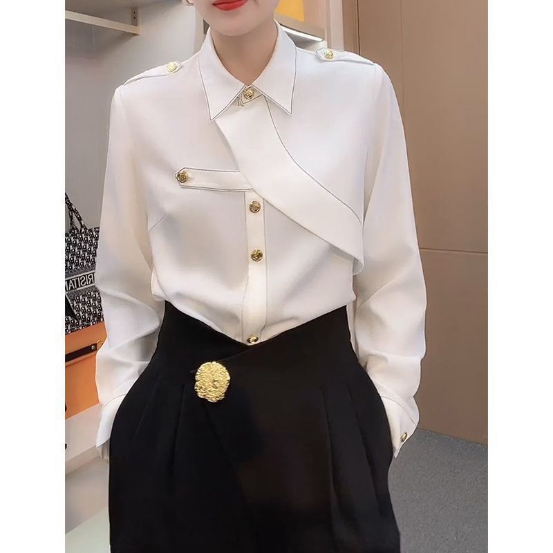 Clothes For Women Spring And Autumn This Year's Popular Shirt Outer Wear Irregular Design Special Interest Light Luxury Temperament Buy Center