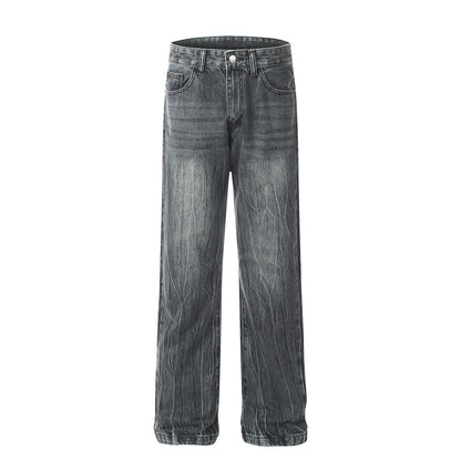 Fresh on the Scene at Buy Center: Men's Marble Pattern Washed And Worn Jeans