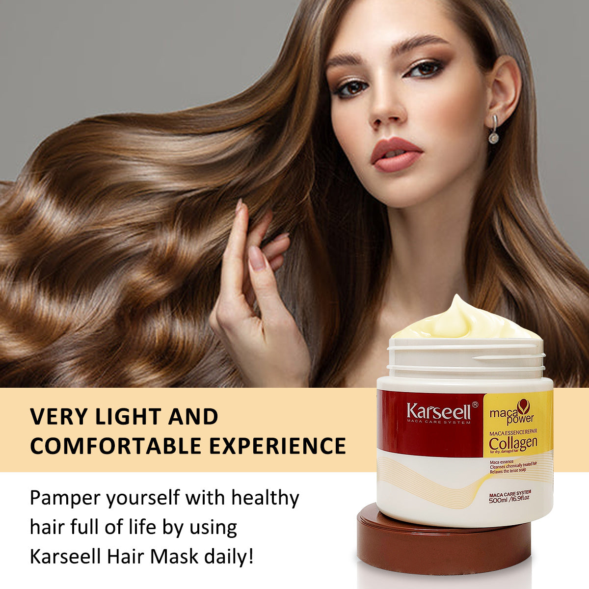 Just Arrived at Buy Center: Karseell Moisturize Maca Hair Collagen Conditioner Hair Care Repair Restore Haircare Shampoo Moisturizing