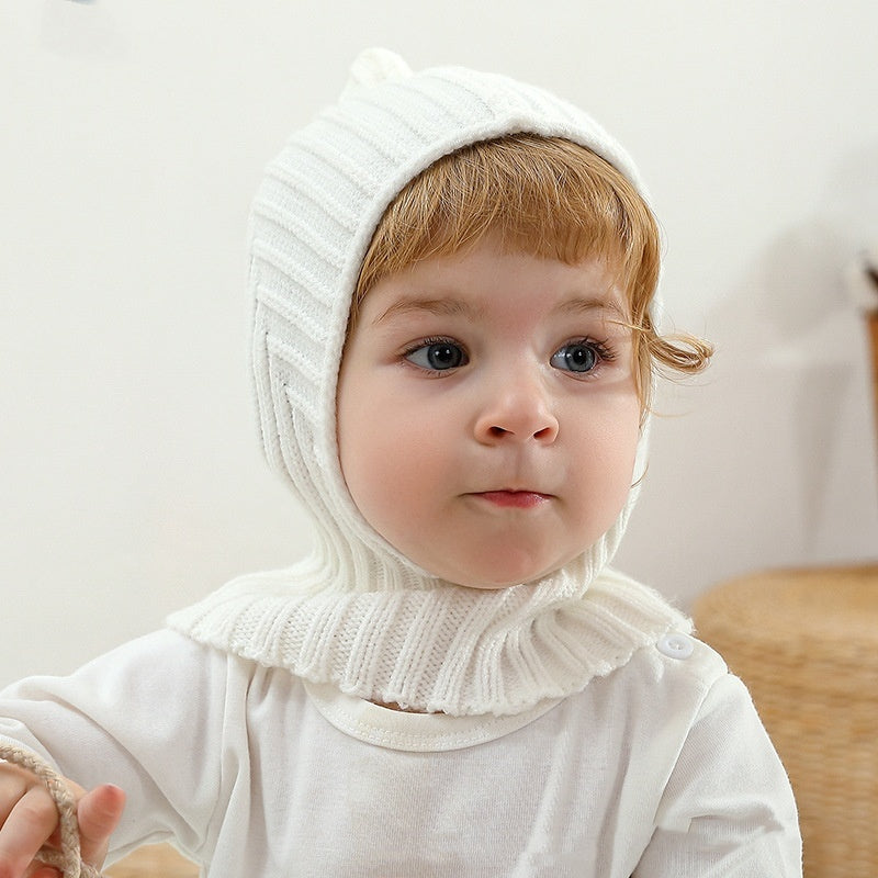 Fresh Arrivals at Buy Center: Baby And Infant Hat Scarf All-in-one Warm Keeping Sleeve Cap Beige