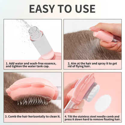 New Spray Cat Brushes For Indoor Cats With Release Button Cat Brush For Shedding Massage Grooming Self Cleaning Slicker Brush For Dogs Cats Pet Brush Comb For Long Short Hair Cats Remove Loose Fur