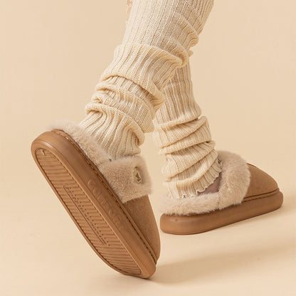 Nuevas pantuflas de felpa para mujer y hombre, pantuflas cálidas de invierno para el hogar, zapatos de forro polar con suela gruesa para interiores