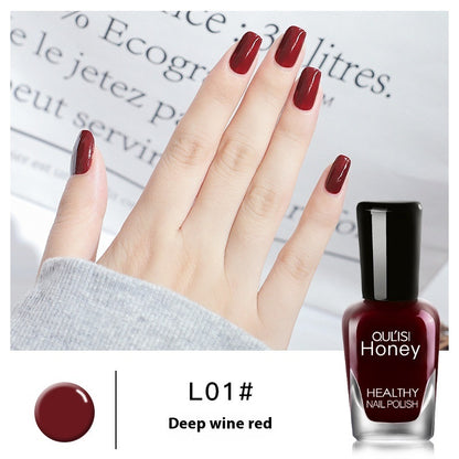 Just Arrived at Buy Center: Water-based Peelable Tearable Nail Polish 8ml 01 Deep Wine Red 8ml