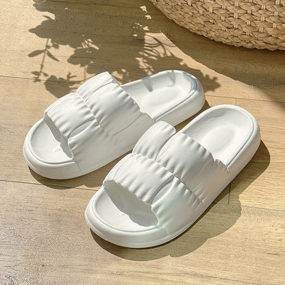 Women Home Shoes Bathroom Slippers Soft Sole Slides Summer Beach Shoes Pure white