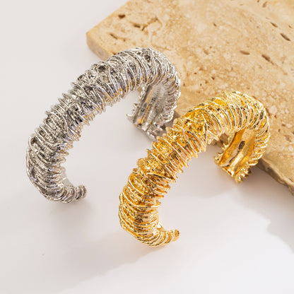 Hot New Items at Buy Center: Heavy Industry Texture Line Weaving Open-ended Bracelet