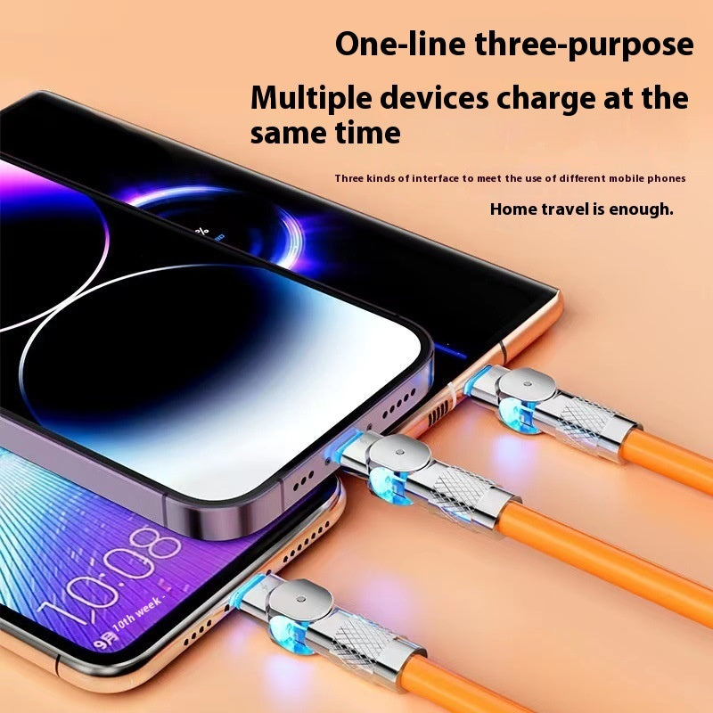 Buy Center Exclusive Offer-Fast Charging Rotating One-to-three Mobile Phone Charging Cable