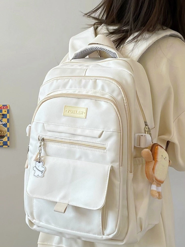 Fresh Arrivals at Buy Center: Large Capacity Minority Simple Backpack White Without Pendant