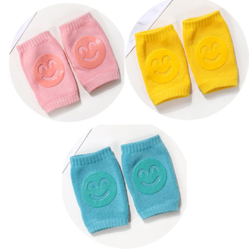 Summer Terry Baby Socks Knee Pads Pink yellow blue Q3pcs