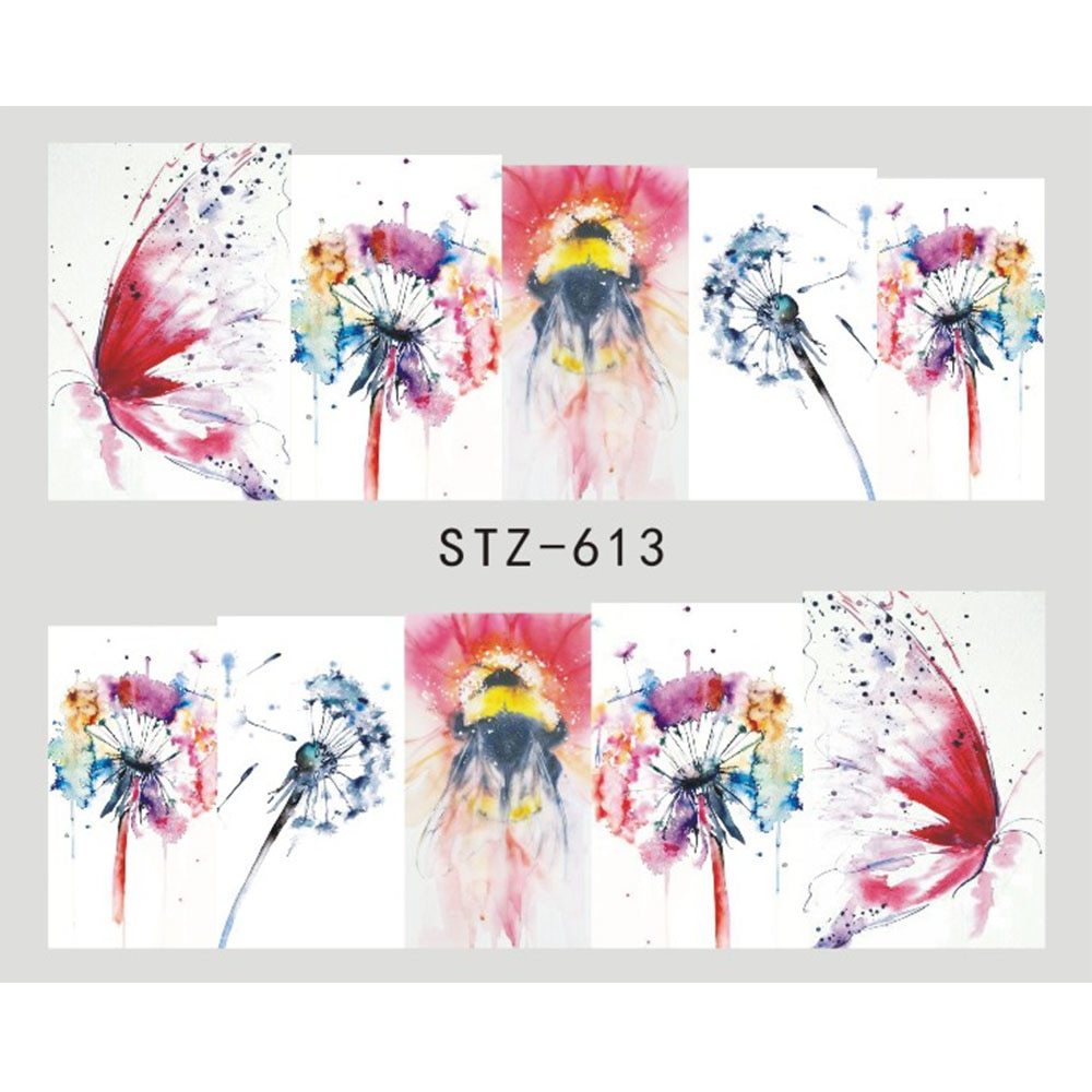 Trending Now at Buy Center: 1pcs Nail Sticker Butterfly Flower Water Transfer Decal Sliders for Nail Art Decoration Tattoo Manicure Wraps Tools Tip JISTZ508 STZ 613