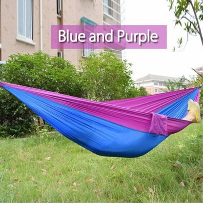 Backpacking Hammock - Portable Nylon Parachute Outdoor Double Hammock Blue + purple