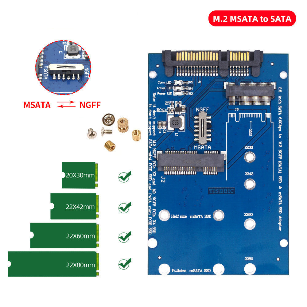 SATA3 To M2 NGFF MSATA SSD Conversion Card Adapter Card Switchboard