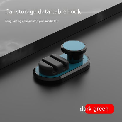 Just Arrived at Buy Center: Car Home Creative Foreign Trade Data Cable Storage Hook Dark Green