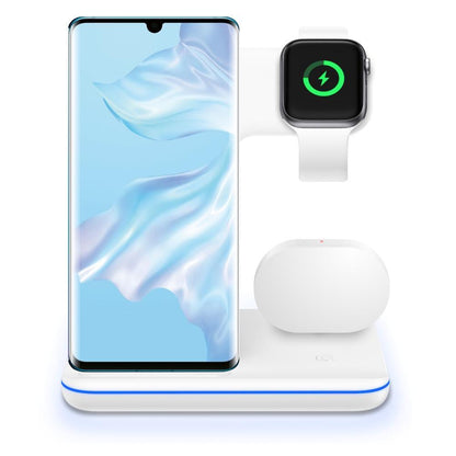 Compatible Mobile Phone Watch Earphone Wireless Charger 3 In 1 Wireless Charger Stand White