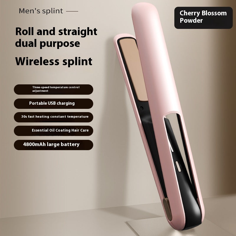 Hot New Items at Buy Center: Wireless USB Charging Hair Straighteners Volume Straight Two-in-one Pink