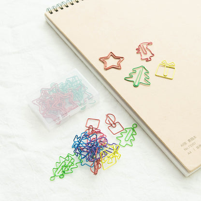 Newly Arrived at Buy Center: Christmas Creative Special-shaped Color Paper Clips 18 Pieces