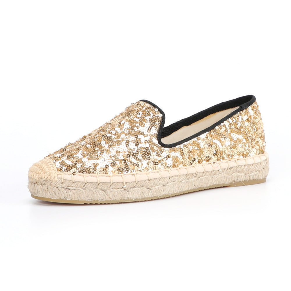 Solid Color Women's Sequin Breathable Fashion Casual Canvas Shoes Buy Center