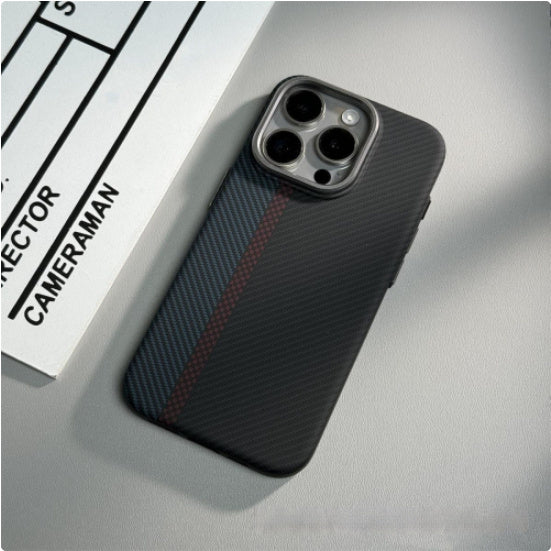 Magnetic Carbon Fiber Pattern Drop-resistant Mobile Phone Protective Case Buy Center