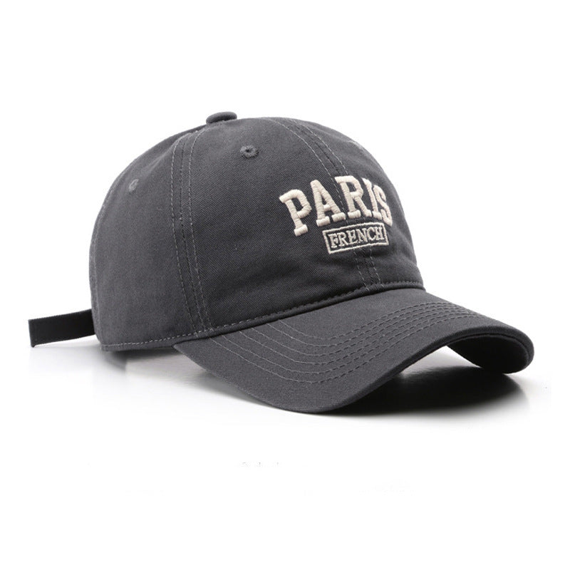 Personalized Washed Letters Embroidered Peaked Cap Outdoor Travel Buy Center