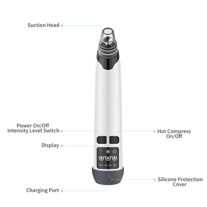 Aspirateur électrique pour points noirs et pores, nettoyeur de pores, nettoyeur d'acné, nettoyeur de boutons, épurateur de peau, aspirateur de points noirs