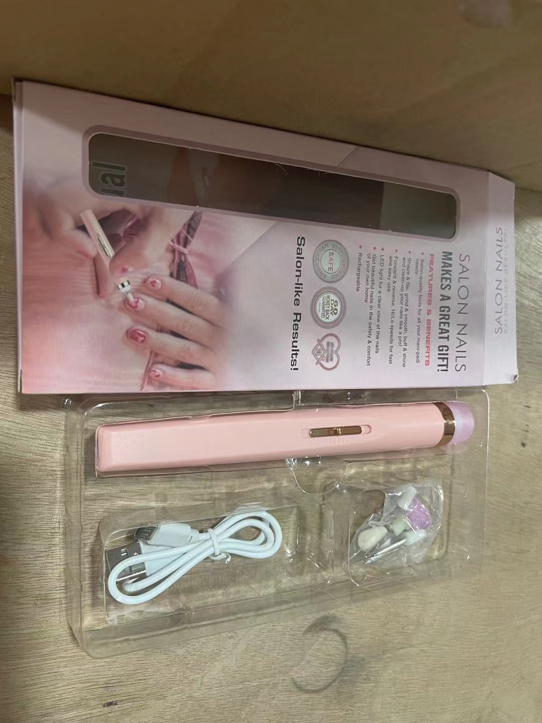 Fresh on the Scene at Buy Center: Cross-border Nail Piercing Device Electric Nail Trimmer Five-in-one Nail Polishing Machine Nail File Flawless Nail Polish Fresh Pink