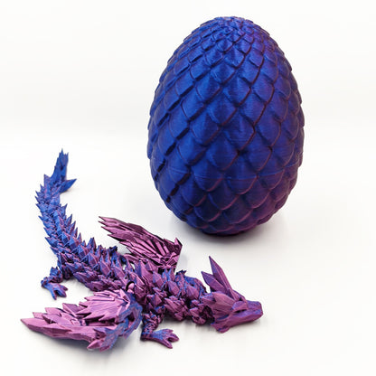 Hot New Items at Buy Center: Print Dragon Ornaments Colorful Movable Crystal Creative Christmas Easter Eggs 3 Blue And Red