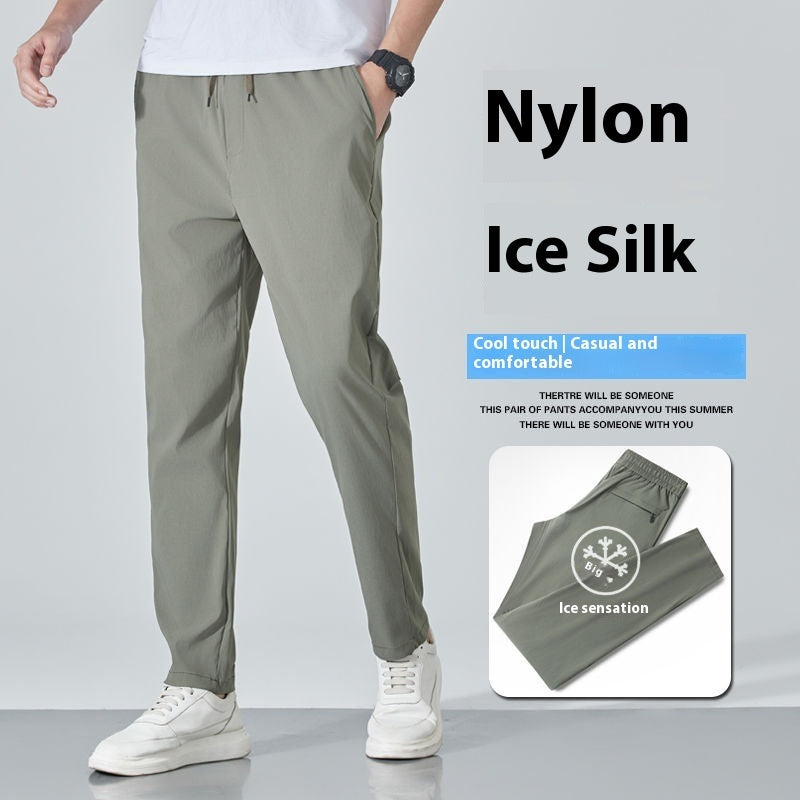 Buy Center Trend-Ice Silk Pants Quick-drying Thin Loose Straight Men