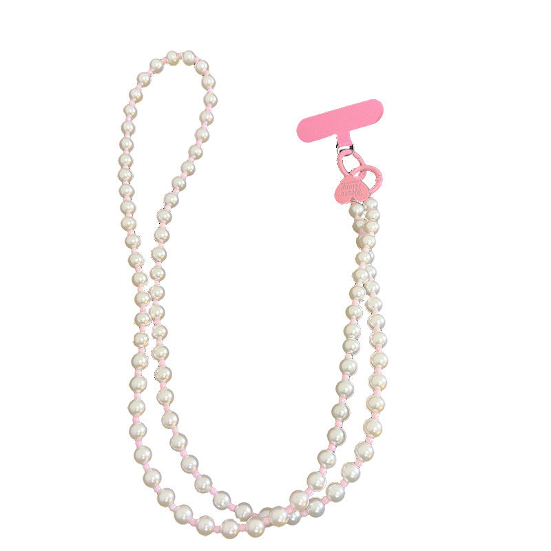 Newly Released at Buy Center: Love Hanging Pearl Crossbody Chain Wristband Wrist Strap Universal Mobile Phone Lanyard