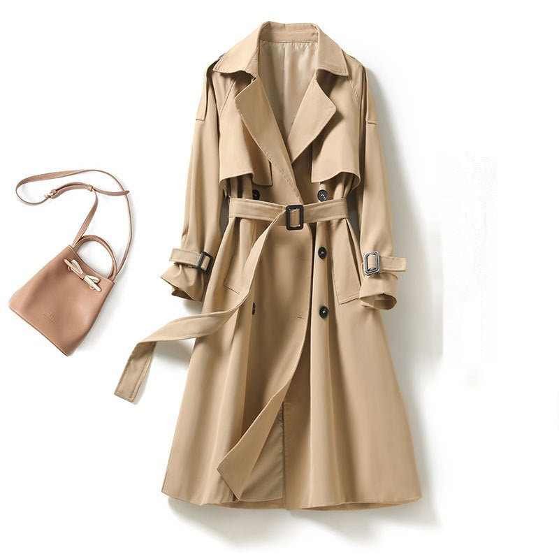 Women's Mid-length Trench Coat Lady Temperamental Overcoat | Women's Clothing-Outerwear & Jackets-Wom | Buy Center