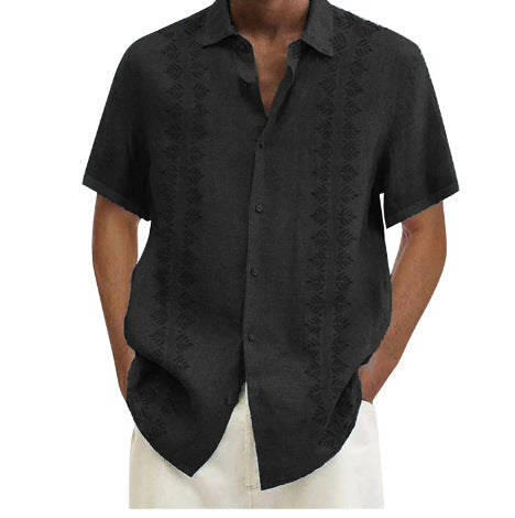 Just Arrived at Buy Center: Digital Printing Polyester Plain Men's Short Sleeve Shirt OFSV01382