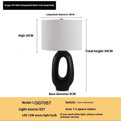 Newly Released at Buy Center: Mid-ancient Table Lamp Retro American Style Desk Lamp Living Room Bedroom Bedside Model B White And Black