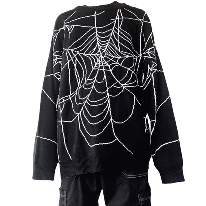 Wind Cobweb Design Knitted Loose Cool Men And Women Couple Sweater New Buy Center