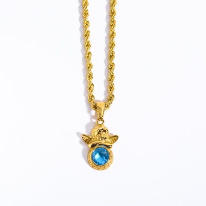 High Color Retention Guardian Angel Pendant Necklace