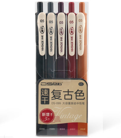 New at Buy Center: Retro Color Gel Pen Set Student Stationery Setnew 5colors