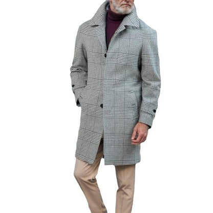 Men's Raglan Sleeve Checked Woolen Coat Fashion Buy Center