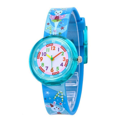 Reloj de silicona transparente con dibujos animados para niños