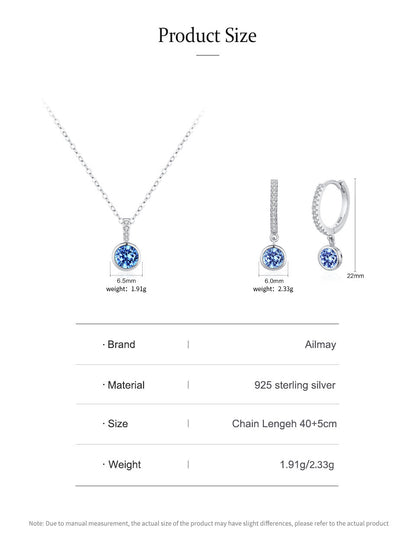 Collier de boucles d'oreilles et de diamants artificiels bleu marine de luxe léger pour femmes