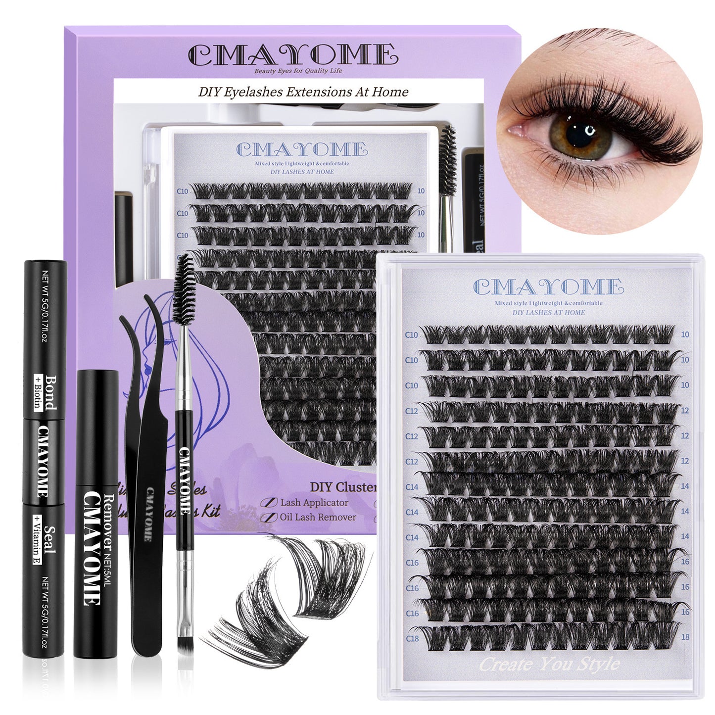 Buy Center Handpicked- DIY Boxed Segment False Eyelashes Suit Double-headed Glue DIYTZ002