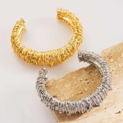 Hot New Items at Buy Center: Heavy Industry Texture Line Weaving Open-ended Bracelet