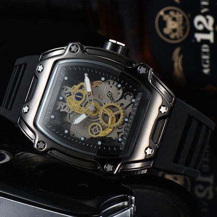 Montre à Quartz Squelette Personnalisée - Deux Mains, Transparent, Sportive - buycenter.fr