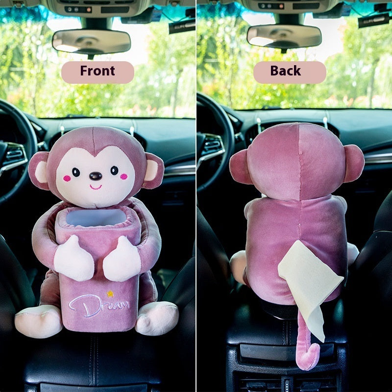 Fresh Arrivals at Buy Center: Multifunctional Creative Car Tissue Box Cute Monkey Cameo Brown