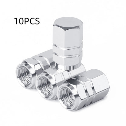 Newly Released at Buy Center: zSimple And Portable Aluminum Alloy Car Valve Cap Silver 10PCS