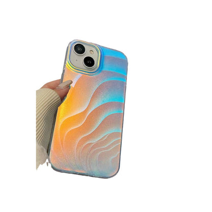 Buy Center Trend- Three-dimensional Wave Laser Phone Case Aurora Discoloration